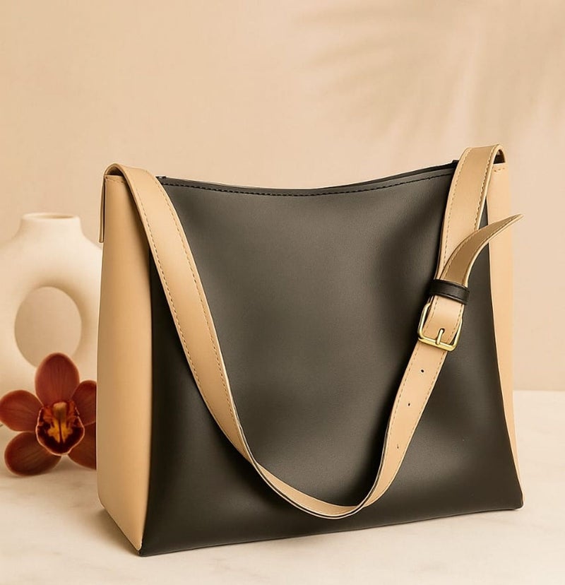 Osman Women Black Beige Tote - Image 1